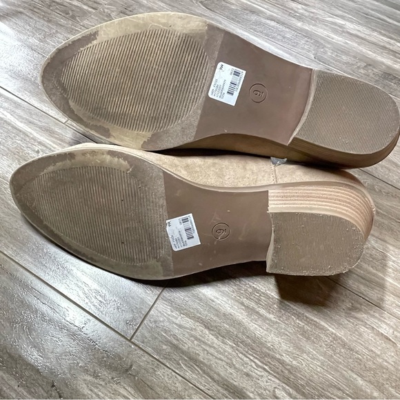 Lane Bryant Ankle Boots Side Dip Beige Faux Suede Low Heel Women’s 9W side dip - Picture 6 of 11